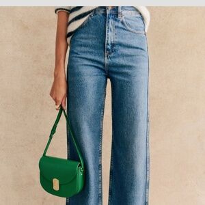 Sezane Le Crop Denim Blue - Size 8